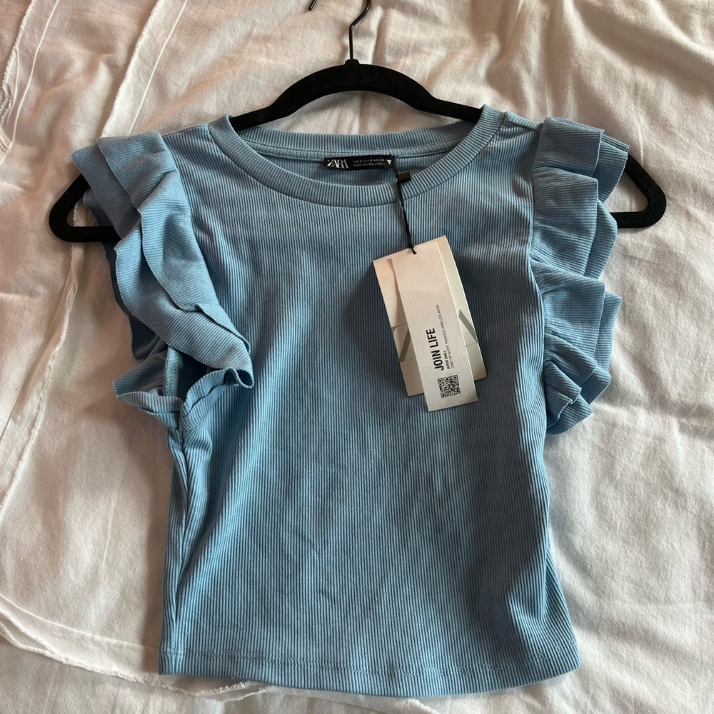 Carolina blue Zara crop top